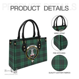 Scottish MacLean Hunting Ancient Tartan Leather Bag for Women with Family Crest Scottish Plaid Tartan Plaid - ScotsTee - scotstee.com