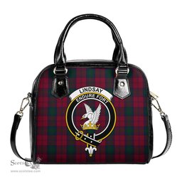Scottish Lindsay Tartan Shoulder Handbags with Family Crest Scottish Plaid Tartan Plaid - ScotsTee - scotstee.com