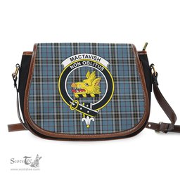 Scottish MacTavish Dress Tartan Saddle Crossbody Bag with Family Crest Scottish Plaid Tartan Plaid - ScotsTee - scotstee.com