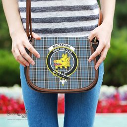 Scottish MacTavish Dress Tartan Saddle Crossbody Bag with Family Crest Scottish Plaid Tartan Plaid - ScotsTee - scotstee.com