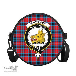 Scottish MacTavish Modern Tartan Round Crossbody Bags - Round Purse with Family Crest Scottish Plaid Tartan Plaid - ScotsTee - scotstee.com