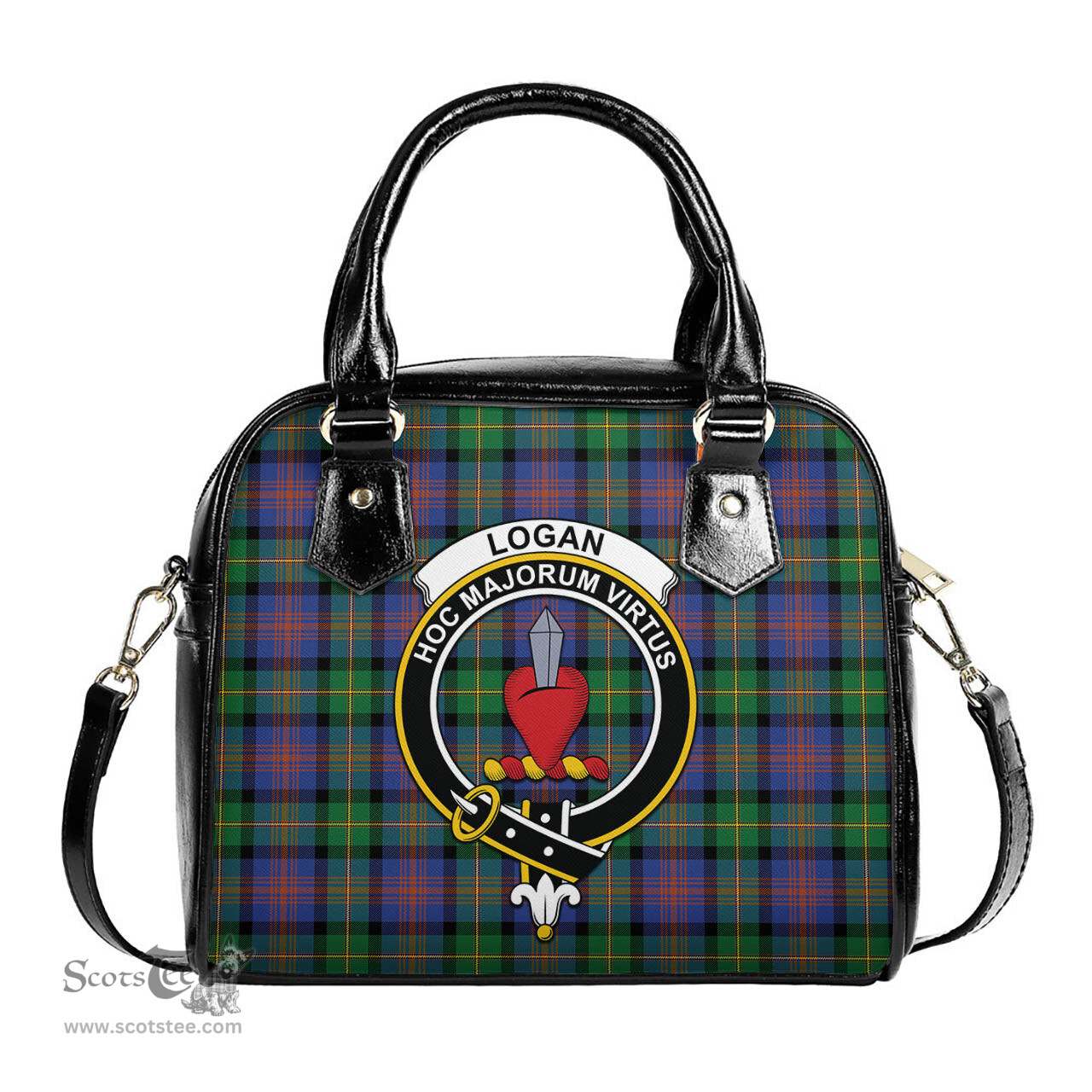 Scottish Logan Ancient Tartan Shoulder Handbags with Family Crest Scottish Plaid Tartan Plaid - ScotsTee - scotstee.com