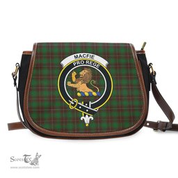 Scottish MacFie Hunting Tartan Saddle Crossbody Bag with Family Crest Scottish Plaid Tartan Plaid - ScotsTee - scotstee.com