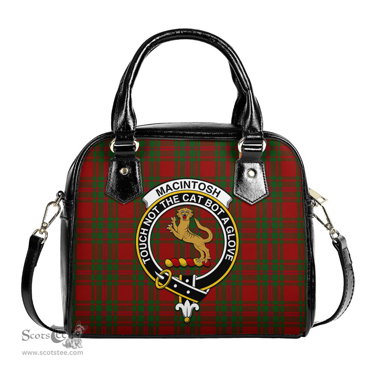 Scottish MacIntosh Red Tartan Shoulder Handbags with Family Crest Scottish Plaid Tartan Plaid - ScotsTee - scotstee.com