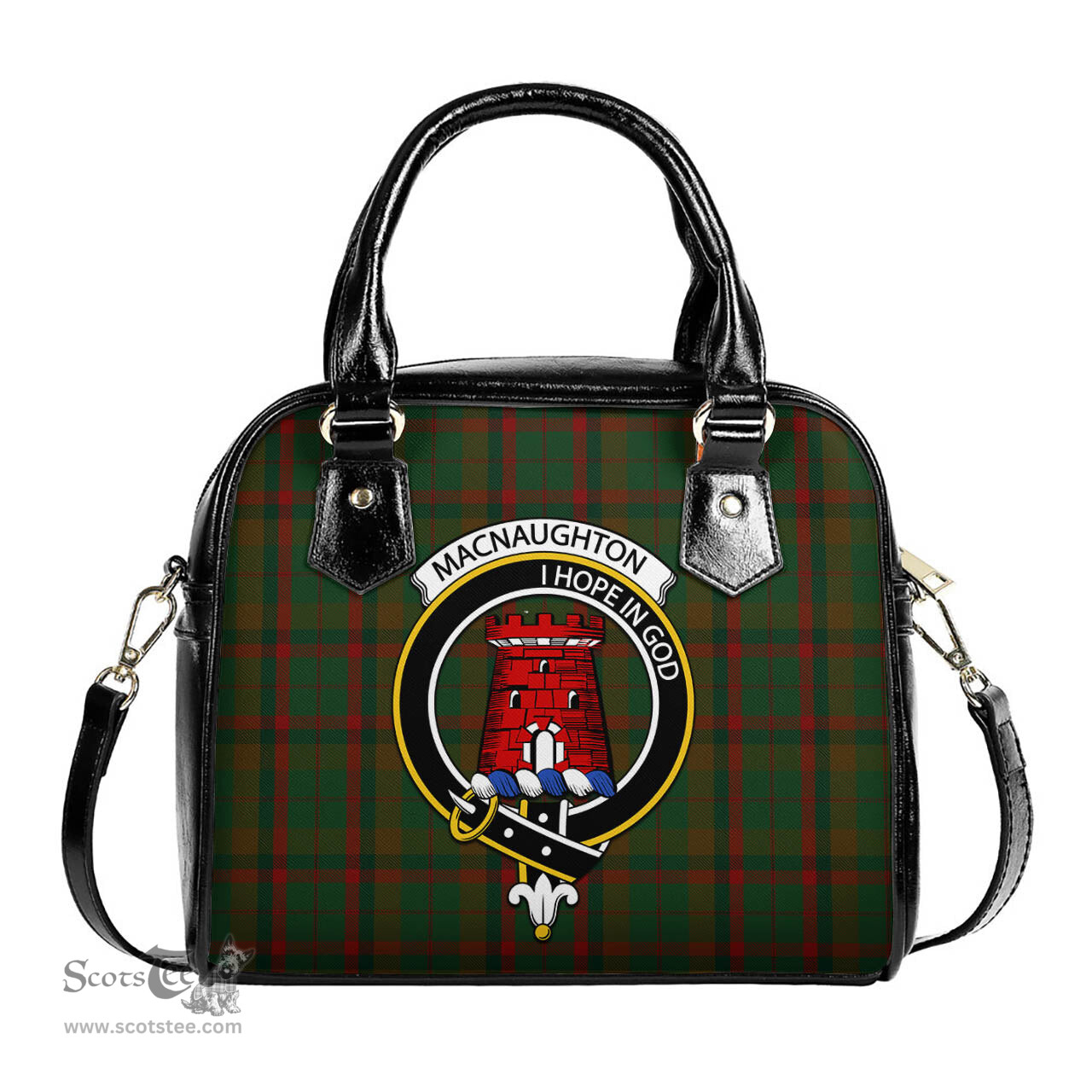 Scottish Macnaughton Hunting Tartan Shoulder Handbags with Family Crest Scottish Plaid Tartan Plaid - ScotsTee - scotstee.com