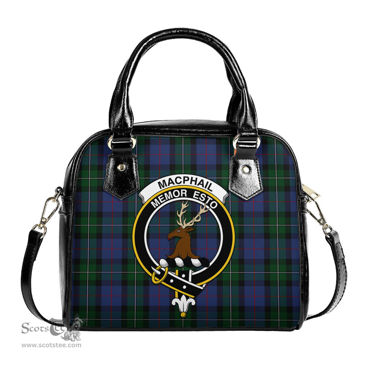 Scottish MacPhail Hunting Tartan Shoulder Handbags with Family Crest Scottish Plaid Tartan Plaid - ScotsTee - scotstee.com