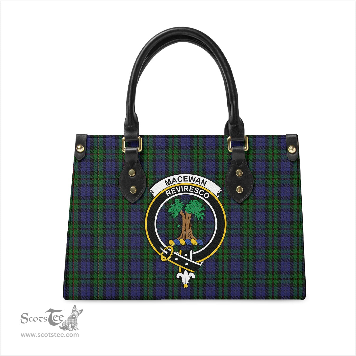 Scottish MacEwan Tartan Leather Bag for Women with Family Crest Scottish Plaid Tartan Plaid - ScotsTee - scotstee.com