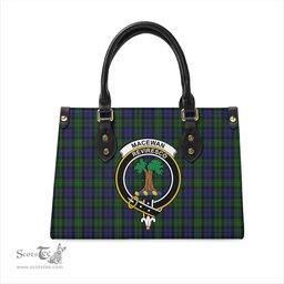 Scottish MacEwan Tartan Leather Bag for Women with Family Crest Scottish Plaid Tartan Plaid - ScotsTee - scotstee.com