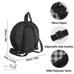 Scottish MacLeod Black and White Tartan Round Crossbody Bags - Round Purse with Family Crest Scottish Plaid Tartan Plaid - ScotsTee - scotstee.com