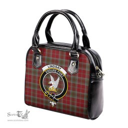 Scottish Lindsay Weathered Tartan Shoulder Handbags with Family Crest Scottish Plaid Tartan Plaid - ScotsTee - scotstee.com