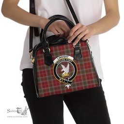 Scottish Lindsay Weathered Tartan Shoulder Handbags with Family Crest Scottish Plaid Tartan Plaid - ScotsTee - scotstee.com