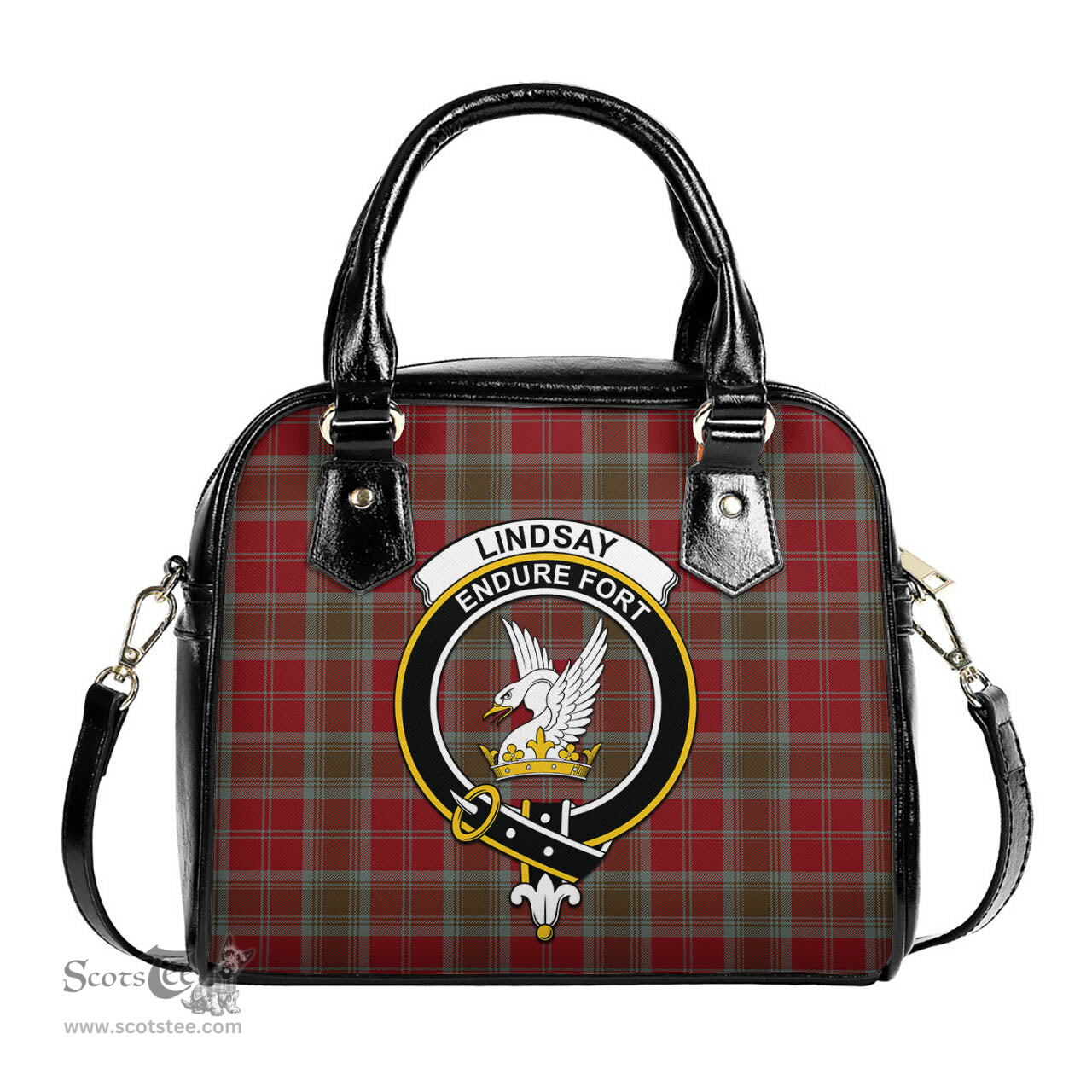 Scottish Lindsay Weathered Tartan Shoulder Handbags with Family Crest Scottish Plaid Tartan Plaid - ScotsTee - scotstee.com