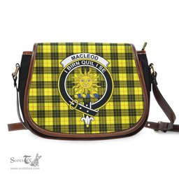 Scottish MacLeod of Lewis Modern Tartan Saddle Crossbody Bag with Family Crest Scottish Plaid Tartan Plaid - ScotsTee - scotstee.com
