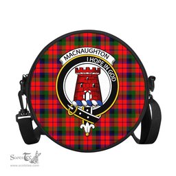 Scottish MacNaughton Modern Tartan Round Crossbody Bags - Round Purse with Family Crest Scottish Plaid Tartan Plaid - ScotsTee - scotstee.com
