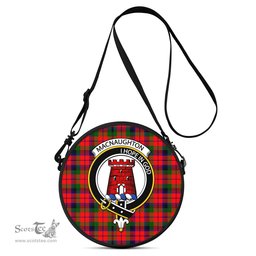 Scottish MacNaughton Modern Tartan Round Crossbody Bags - Round Purse with Family Crest Scottish Plaid Tartan Plaid - ScotsTee - scotstee.com