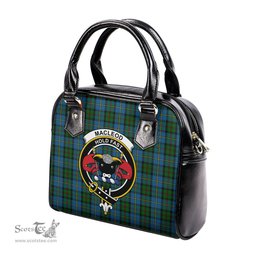 Scottish MacLeod Green Tartan Shoulder Handbags with Family Crest Scottish Plaid Tartan Plaid - ScotsTee - scotstee.com
