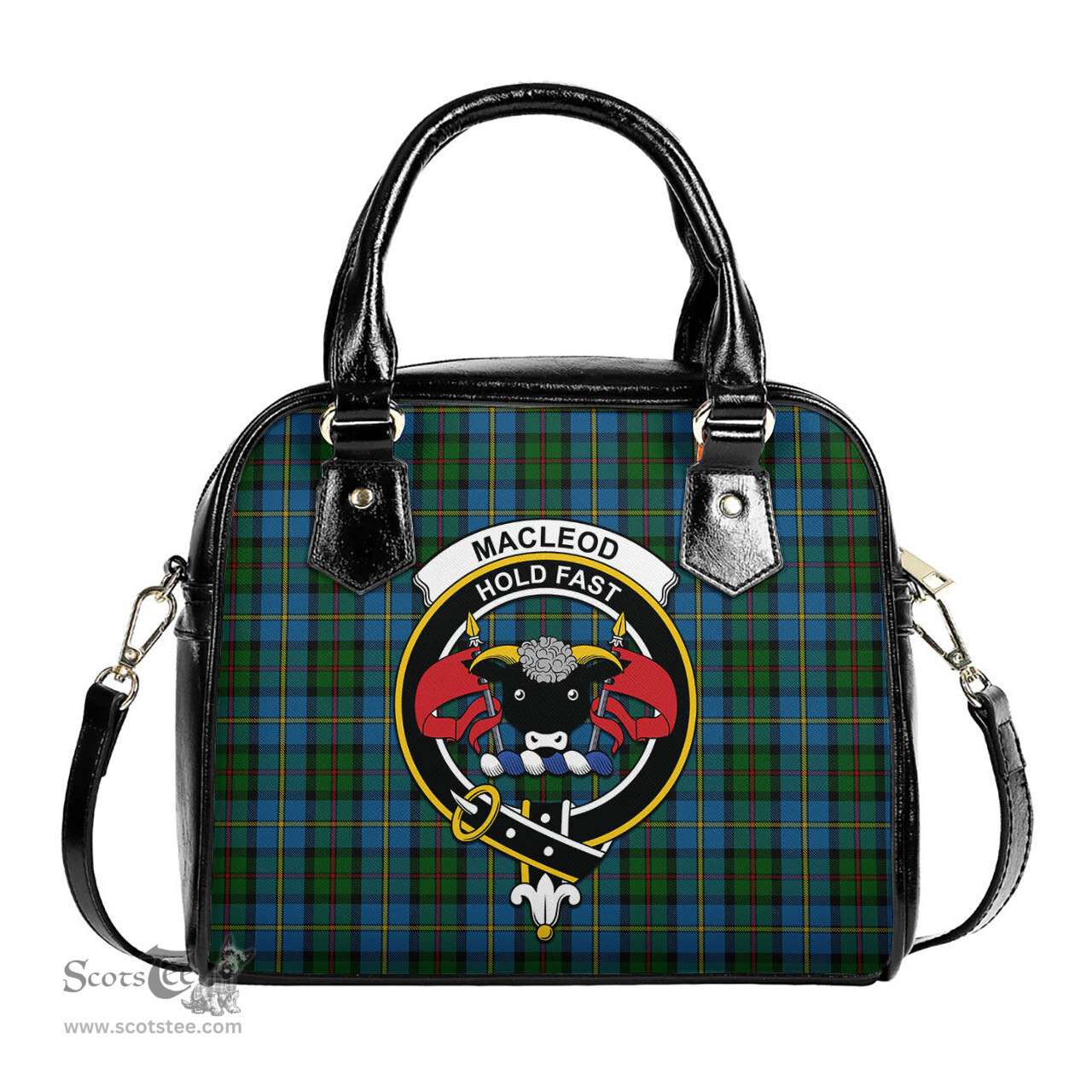 Scottish MacLeod Green Tartan Shoulder Handbags with Family Crest Scottish Plaid Tartan Plaid - ScotsTee - scotstee.com