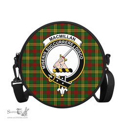 Scottish MacMillan Society of Glasgow Tartan Round Crossbody Bags - Round Purse with Family Crest Scottish Plaid Tartan Plaid - ScotsTee - scotstee.com
