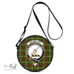 Scottish MacMillan Society of Glasgow Tartan Round Crossbody Bags - Round Purse with Family Crest Scottish Plaid Tartan Plaid - ScotsTee - scotstee.com