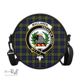 Scottish MacLaren Modern Tartan Round Crossbody Bags - Round Purse with Family Crest Scottish Plaid Tartan Plaid - ScotsTee - scotstee.com