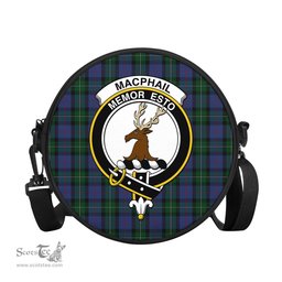 Scottish MacPhail Hunting Tartan Round Crossbody Bags - Round Purse with Family Crest Scottish Plaid Tartan Plaid - ScotsTee - scotstee.com
