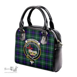 Scottish MacDonald of the Isles Hunting Modern Tartan Shoulder Handbags with Family Crest Scottish Plaid Tartan Plaid - ScotsTee - scotstee.com