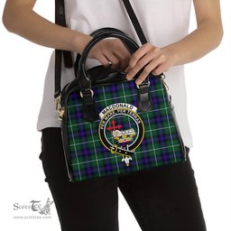 Scottish MacDonald of the Isles Hunting Modern Tartan Shoulder Handbags with Family Crest Scottish Plaid Tartan Plaid - ScotsTee - scotstee.com