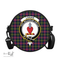 Scottish Logan Modern Tartan Round Crossbody Bags - Round Purse with Family Crest Scottish Plaid Tartan Plaid - ScotsTee - scotstee.com