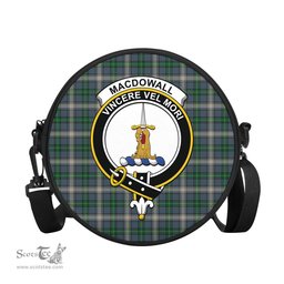 Scottish MacDowall Tartan Round Crossbody Bags - Round Purse with Family Crest Scottish Plaid Tartan Plaid - ScotsTee - scotstee.com