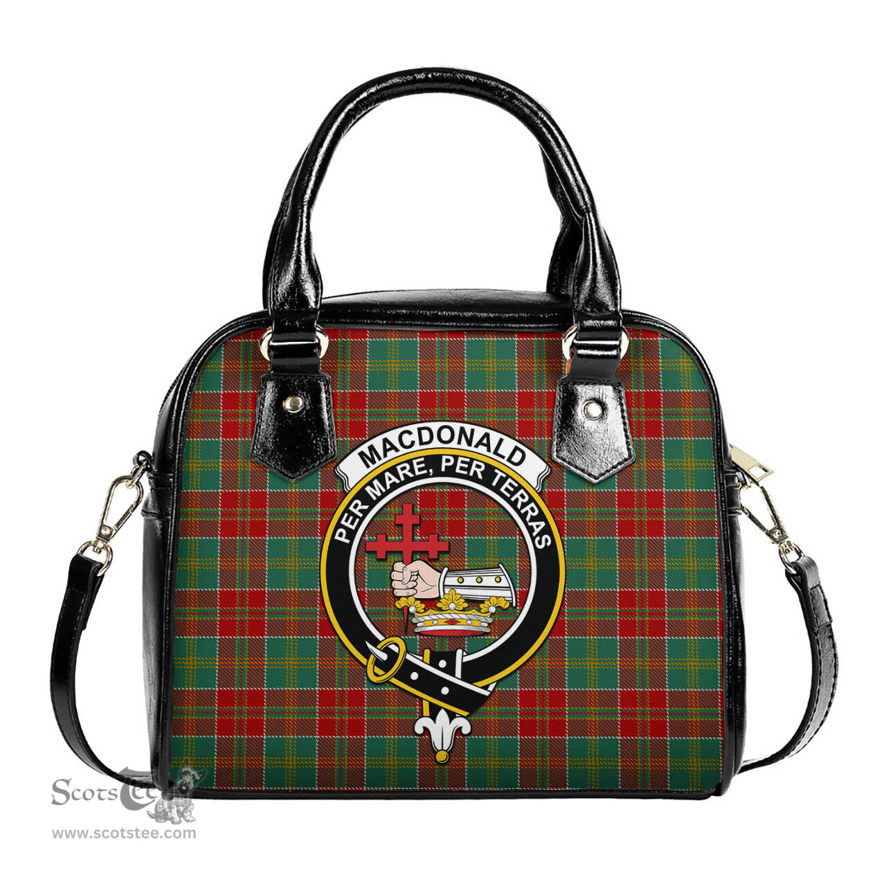 Scottish MacDonald of Kingsburgh Tartan Shoulder Handbags with Family Crest Scottish Plaid Tartan Plaid - ScotsTee - scotstee.com