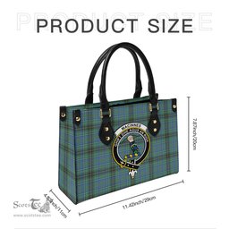 Scottish MacInnes Ancient Tartan Leather Bag for Women with Family Crest Scottish Plaid Tartan Plaid - ScotsTee - scotstee.com