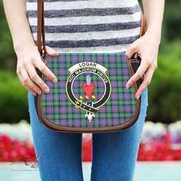 Scottish Logan Ancient Tartan Saddle Crossbody Bag with Family Crest Scottish Plaid Tartan Plaid - ScotsTee - scotstee.com