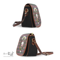 Scottish MacFarlane Hunting Modern Tartan Saddle Crossbody Bag with Family Crest Scottish Plaid Tartan Plaid - ScotsTee - scotstee.com