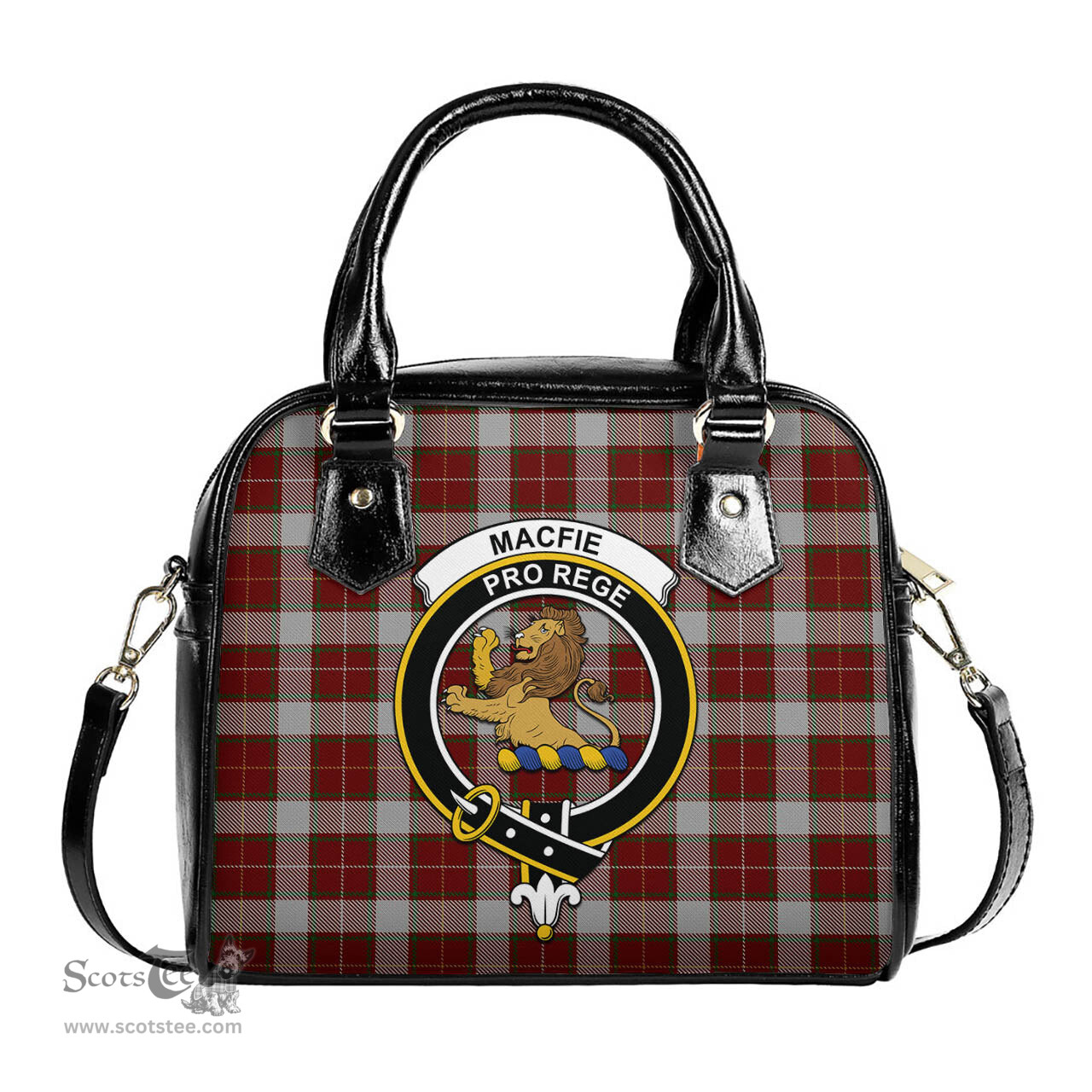 Scottish MacFie Dress Tartan Shoulder Handbags with Family Crest Scottish Plaid Tartan Plaid - ScotsTee - scotstee.com