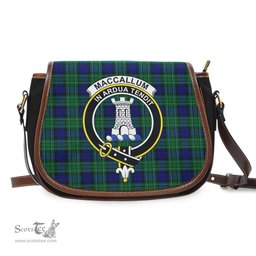 Scottish MacCallum Modern Tartan Saddle Crossbody Bag with Family Crest Scottish Plaid Tartan Plaid - ScotsTee - scotstee.com