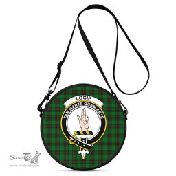 Scottish Logie Tartan Round Crossbody Bags - Round Purse with Family Crest Scottish Plaid Tartan Plaid - ScotsTee - scotstee.com