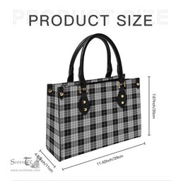 Scottish MacLeod Black and White Tartan Leather Bag for Women Scottish Plaid Tartan Plaid - ScotsTee - scotstee.com