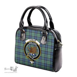 Scottish Leslie Hunting Ancient Tartan Shoulder Handbags with Family Crest Scottish Plaid Tartan Plaid - ScotsTee - scotstee.com