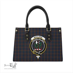 Scottish MacLaine of Lochbuie Hunting Tartan Leather Bag for Women with Family Crest Scottish Plaid Tartan Plaid - ScotsTee - scotstee.com
