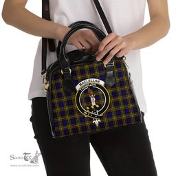 Scottish MacLellan Modern Tartan Shoulder Handbags with Family Crest Scottish Plaid Tartan Plaid - ScotsTee - scotstee.com