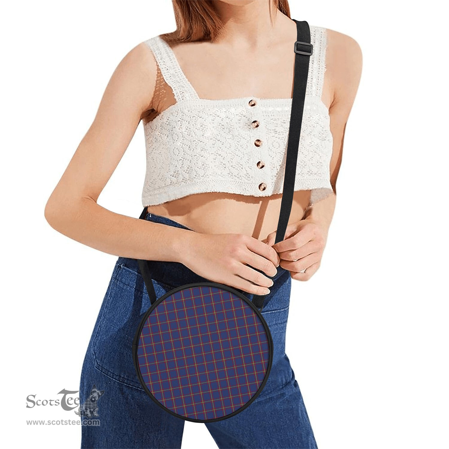 Scottish MacLaine of Lochbuie Tartan Round Crossbody Bags - Round Purse Scottish Plaid Tartan Plaid - ScotsTee - scotstee.com