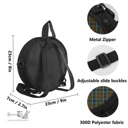 Scottish MacTavish Hunting Tartan Round Crossbody Bags - Round Purse with Family Crest Scottish Plaid Tartan Plaid - ScotsTee - scotstee.com