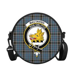 Scottish MacTavish Dress Tartan Round Crossbody Bags - Round Purse with Family Crest Scottish Plaid Tartan Plaid - ScotsTee - scotstee.com