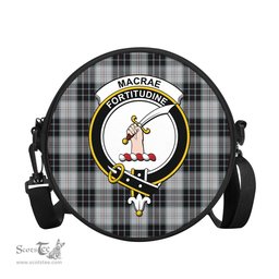 Scottish MacRae Dress Tartan Round Crossbody Bags - Round Purse with Family Crest Scottish Plaid Tartan Plaid - ScotsTee - scotstee.com
