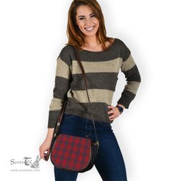 Scottish Leslie Red Tartan Saddle Crossbody Bag Scottish Plaid Tartan Plaid - ScotsTee - scotstee.com