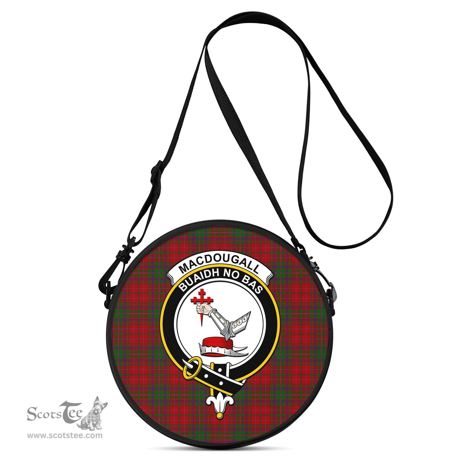 Scottish MacDougall Tartan Round Crossbody Bags - Round Purse with Family Crest Scottish Plaid Tartan Plaid - ScotsTee - scotstee.com