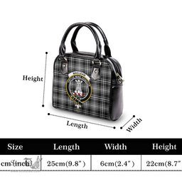 Scottish MacLean Black and White Tartan Shoulder Handbags with Family Crest Scottish Plaid Tartan Plaid - ScotsTee - scotstee.com