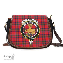 Scottish MacGillivray Modern Tartan Saddle Crossbody Bag with Family Crest Scottish Plaid Tartan Plaid - ScotsTee - scotstee.com