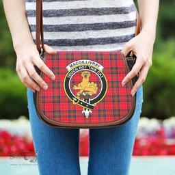 Scottish MacGillivray Modern Tartan Saddle Crossbody Bag with Family Crest Scottish Plaid Tartan Plaid - ScotsTee - scotstee.com