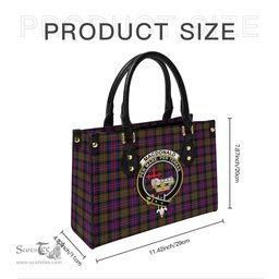 Scottish MacDonald Modern Tartan Leather Bag for Women with Family Crest Scottish Plaid Tartan Plaid - ScotsTee - scotstee.com